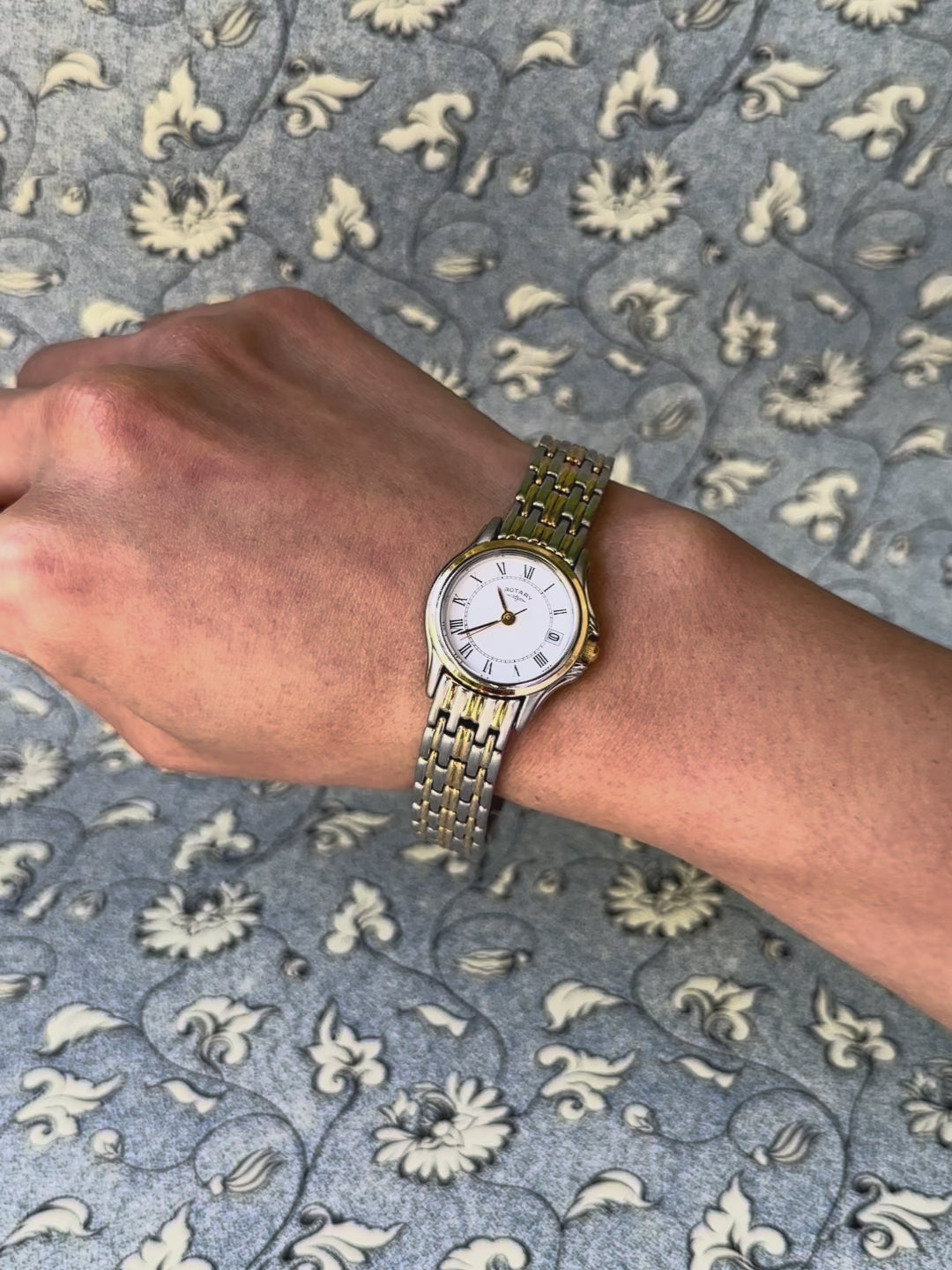 1980s Rotary two tone date window quartz watch