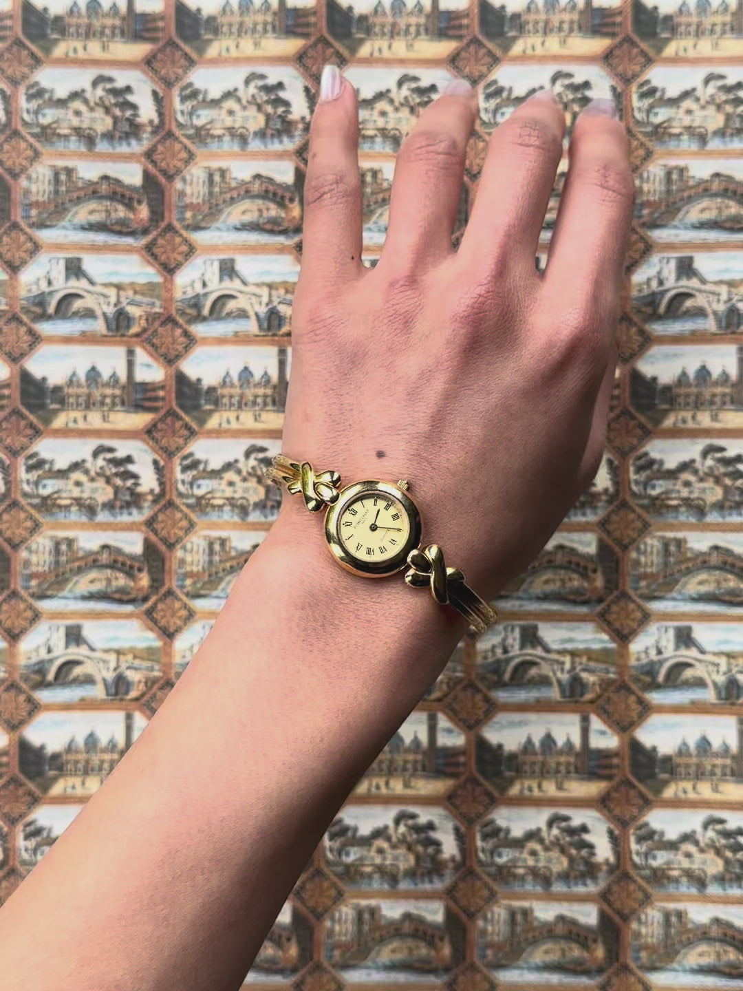 1980s Fontenay Gold-Plated Bangle Quartz Watch
