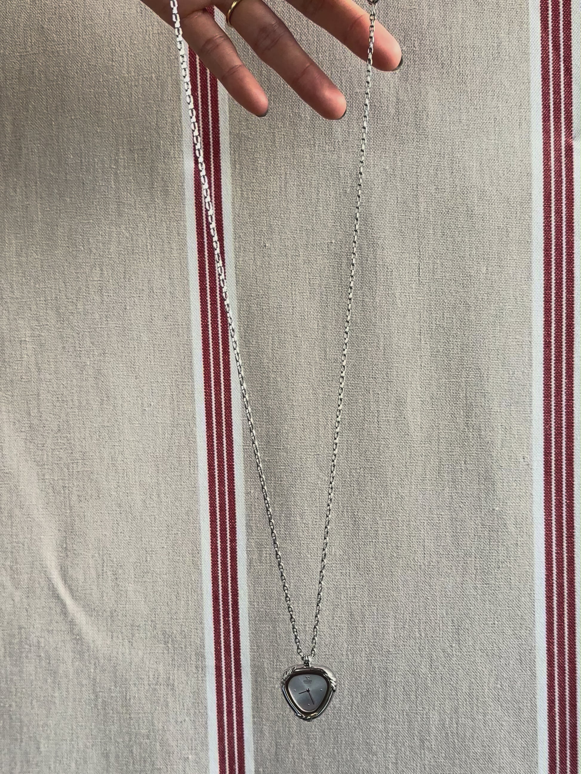 1980s Seiko triangular quartz watch necklace