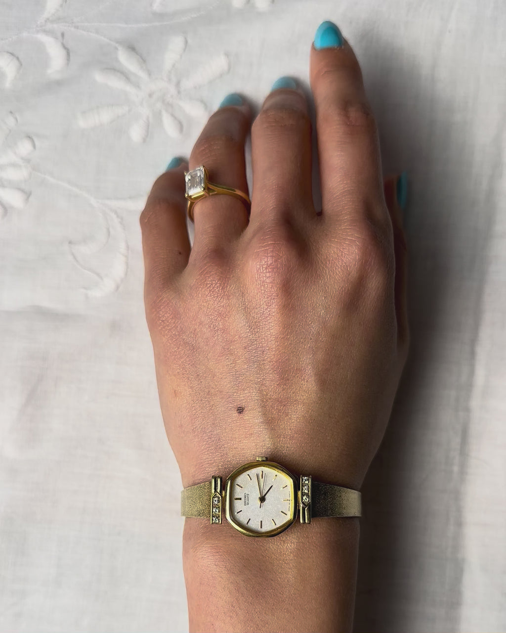 1980s Seiko diamanté accent quartz watch