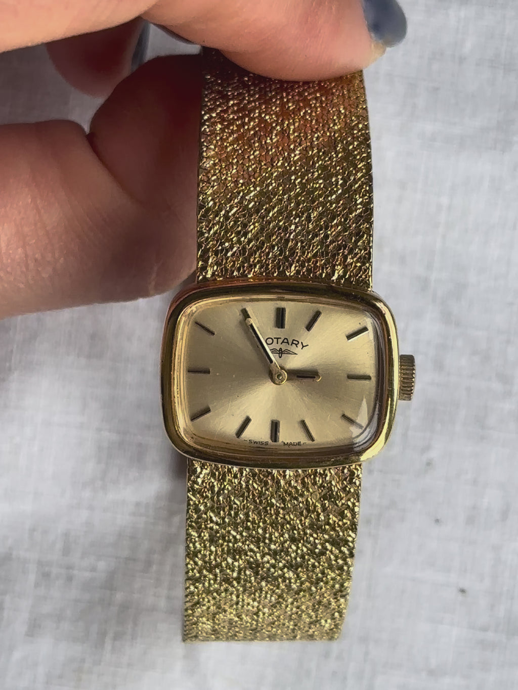 1970s Rotary Gold-Plated Mesh-Style Mechanical Watch