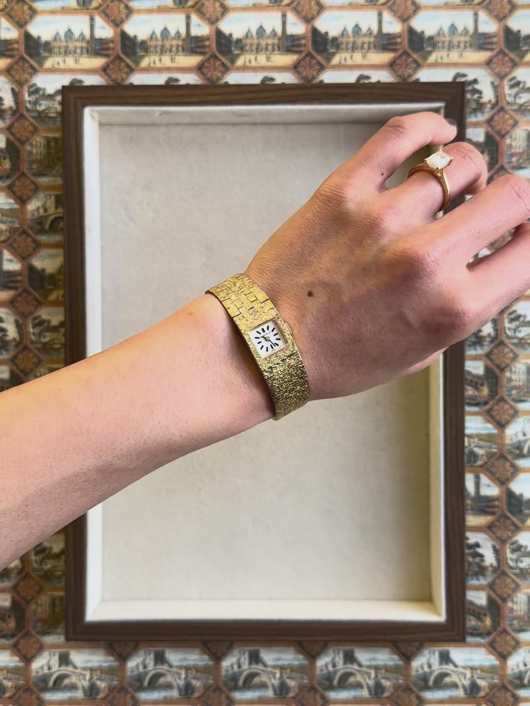 1970s Caravelle Square Gold-Plated Mechanical Watch