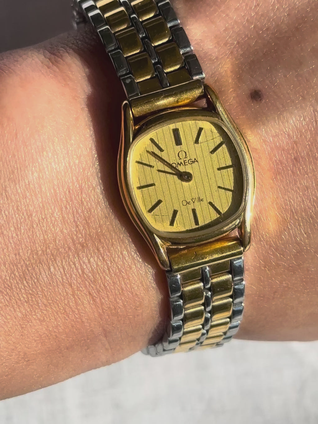 1980s Omega De Ville two-tone quartz watch