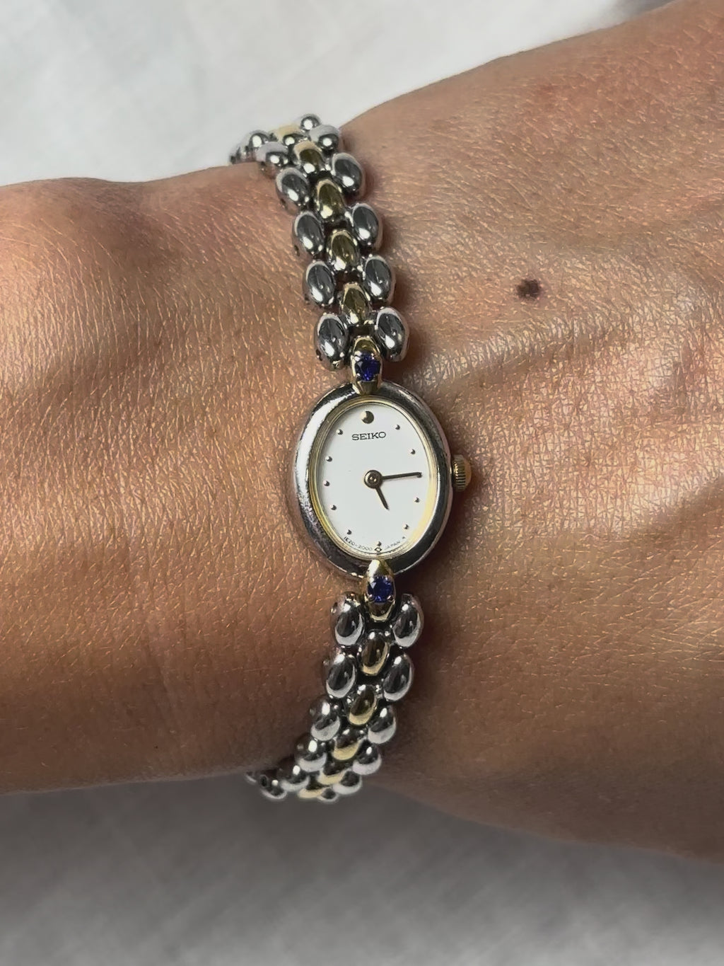 1980s rare Seiko sapphire two-tone quartz watch