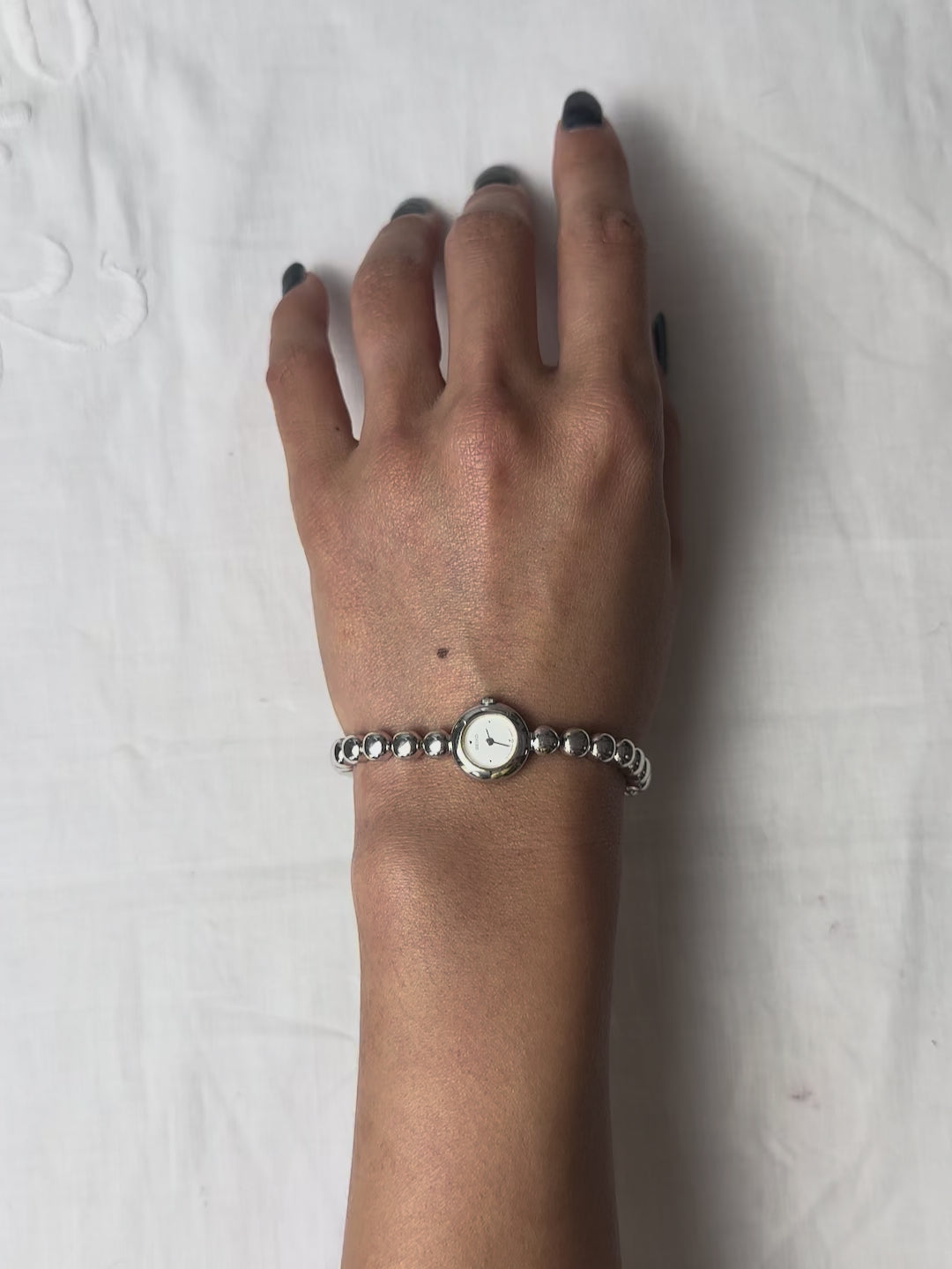 1980s Seiko silver tone orb link quartz watch
