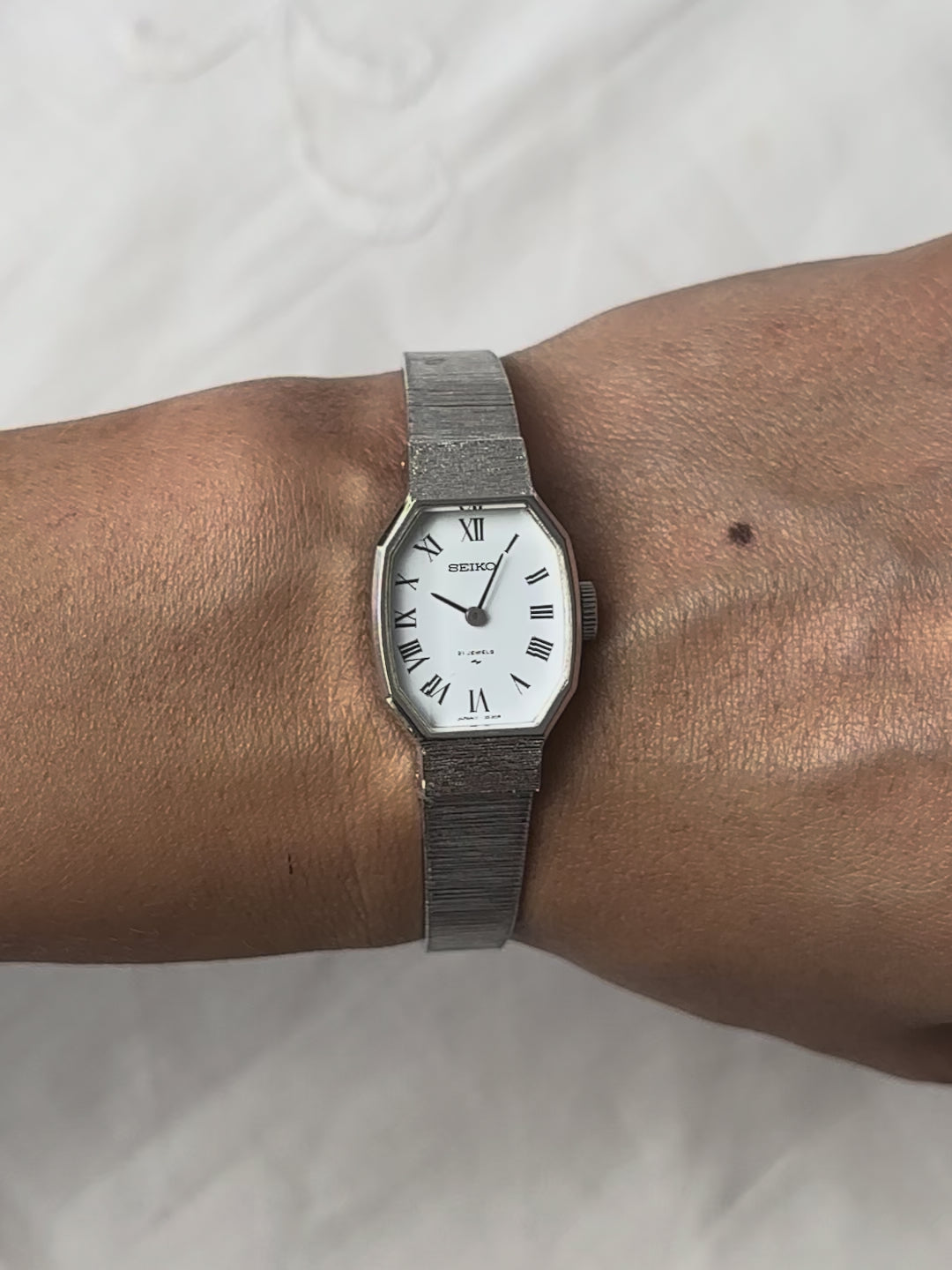 1970s Seiko octagon silver-tone mechanical watch