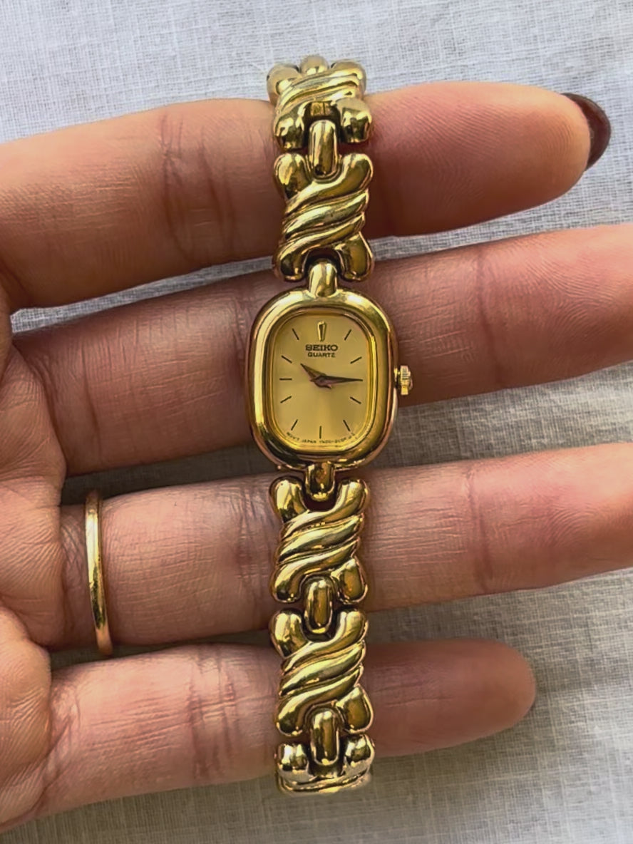 1980s Seiko Twist-Link Gold-Plated Quartz Watch