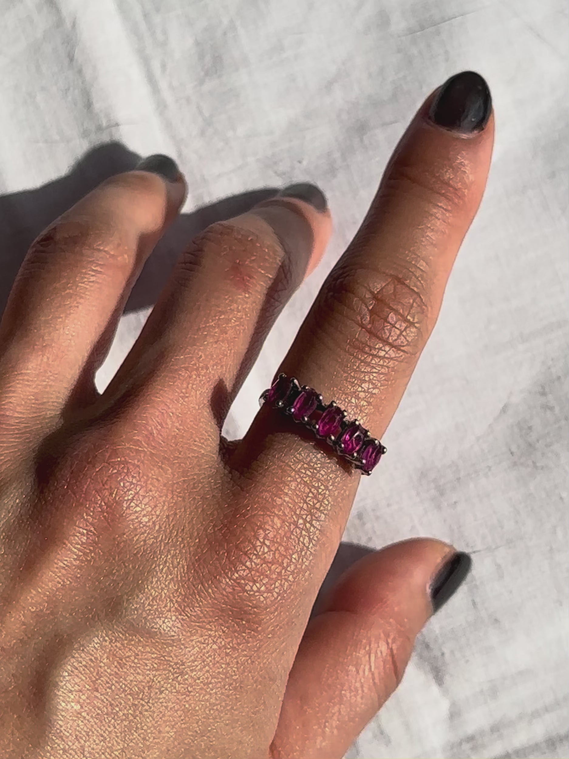 Ruby sterling silver ring
