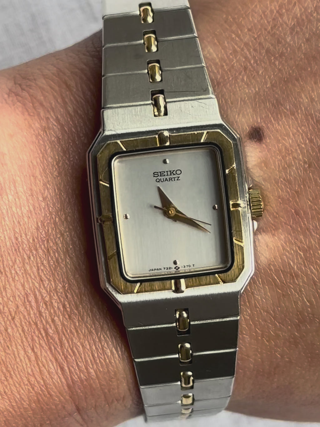 1980s Seiko Two-Tone Square Quartz Watch