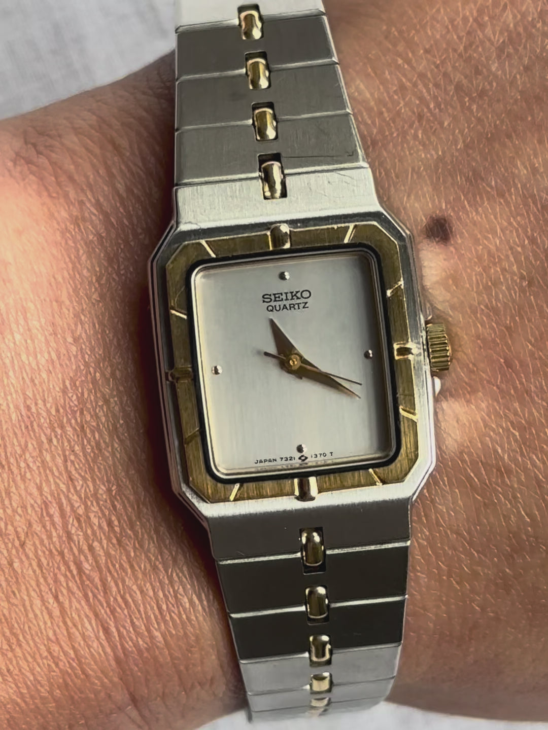 1980s Seiko Two-Tone Square Quartz Watch