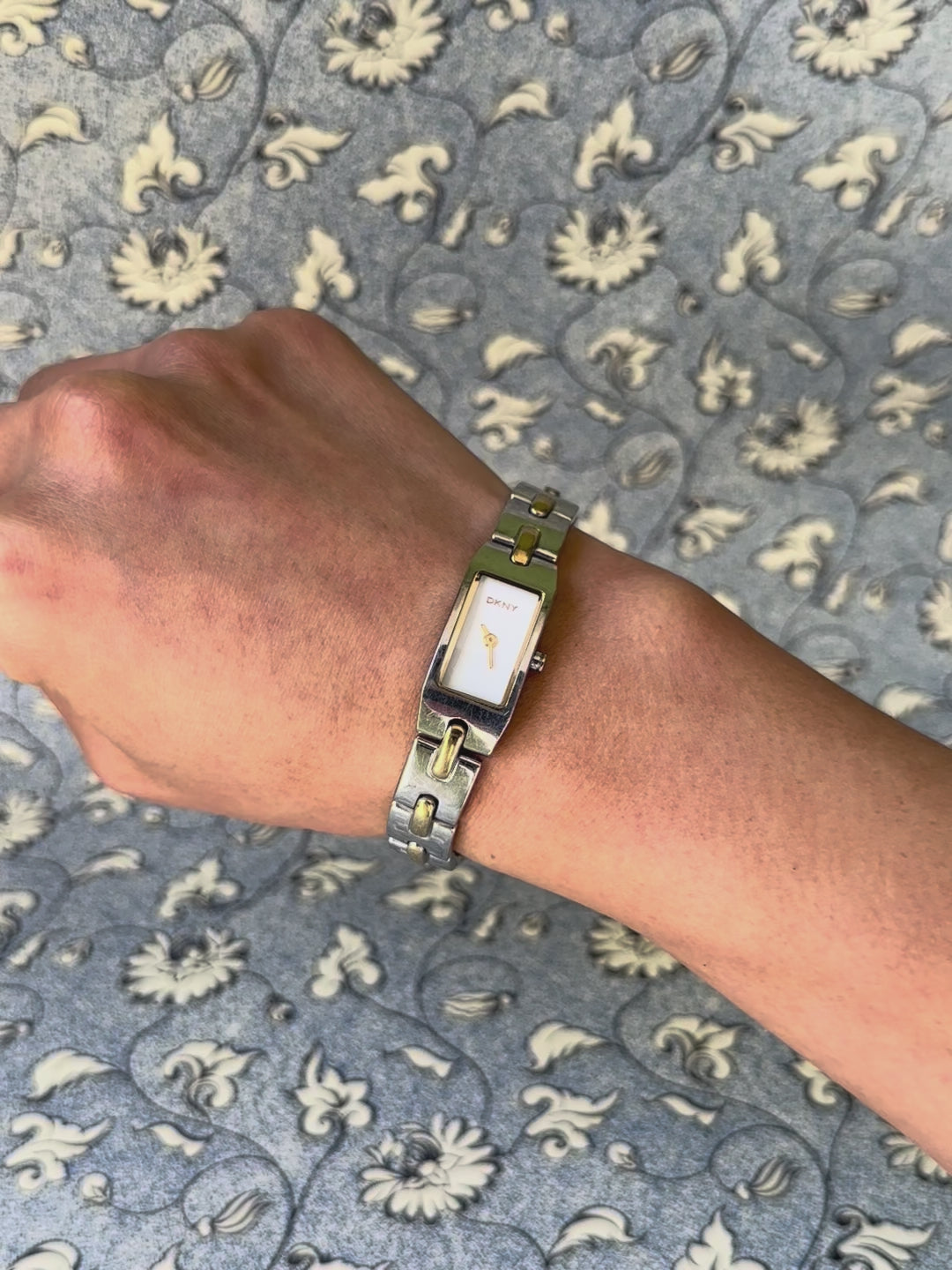 1980s DKNY two-tone quartz watch