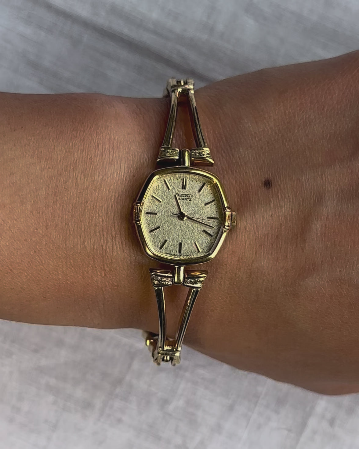 1980s Seiko gold-plated hexagon quartz watch