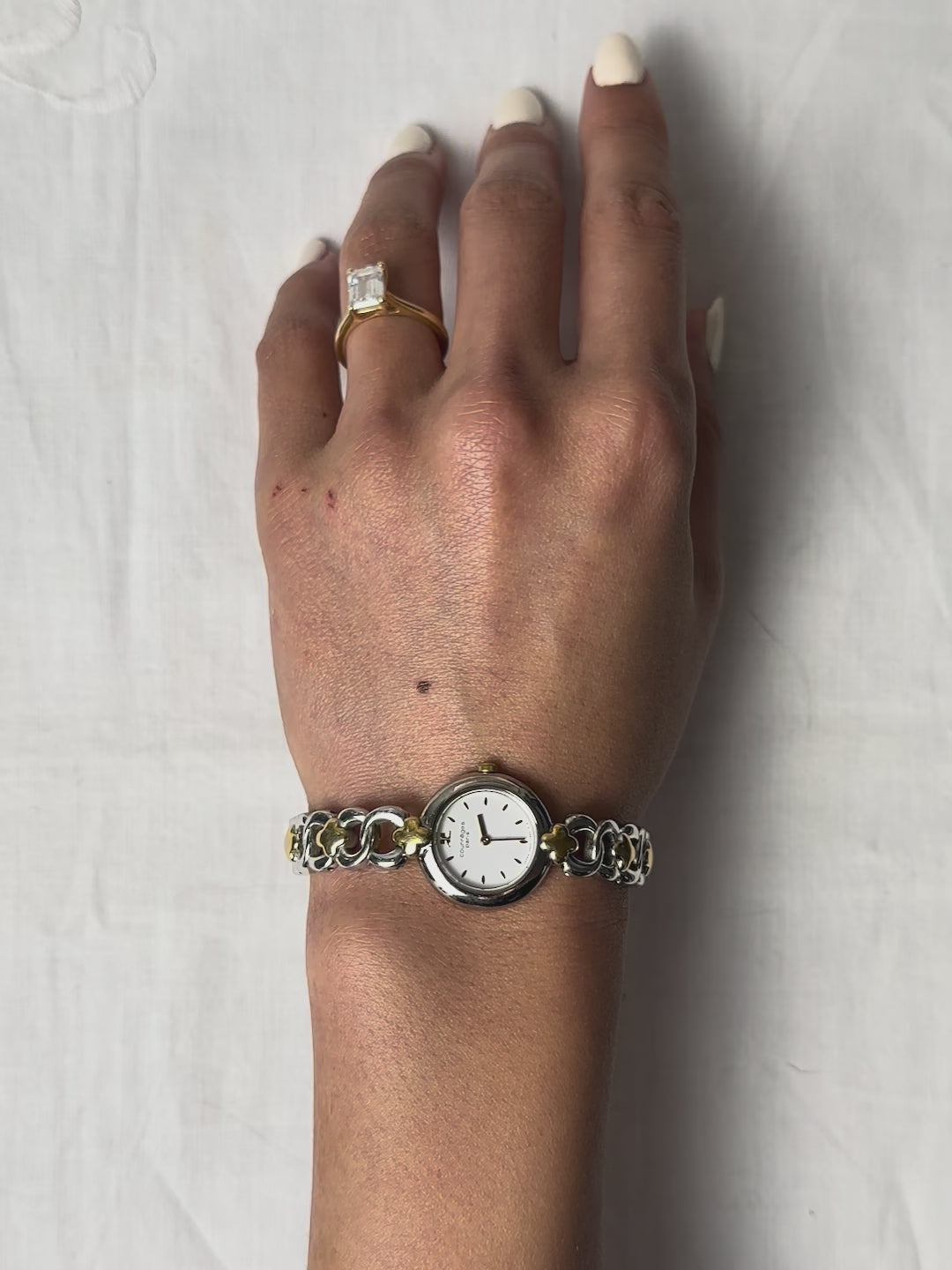 1980s Courreges two-tone quartz watch