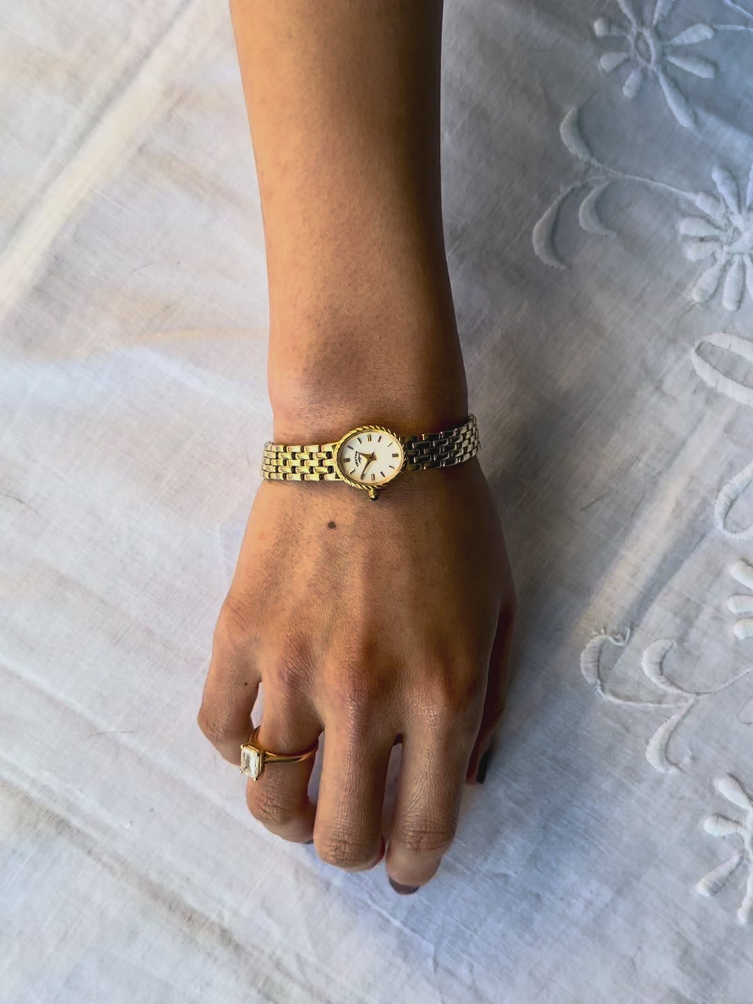 1980s Rotary oval gold plated quartz watch