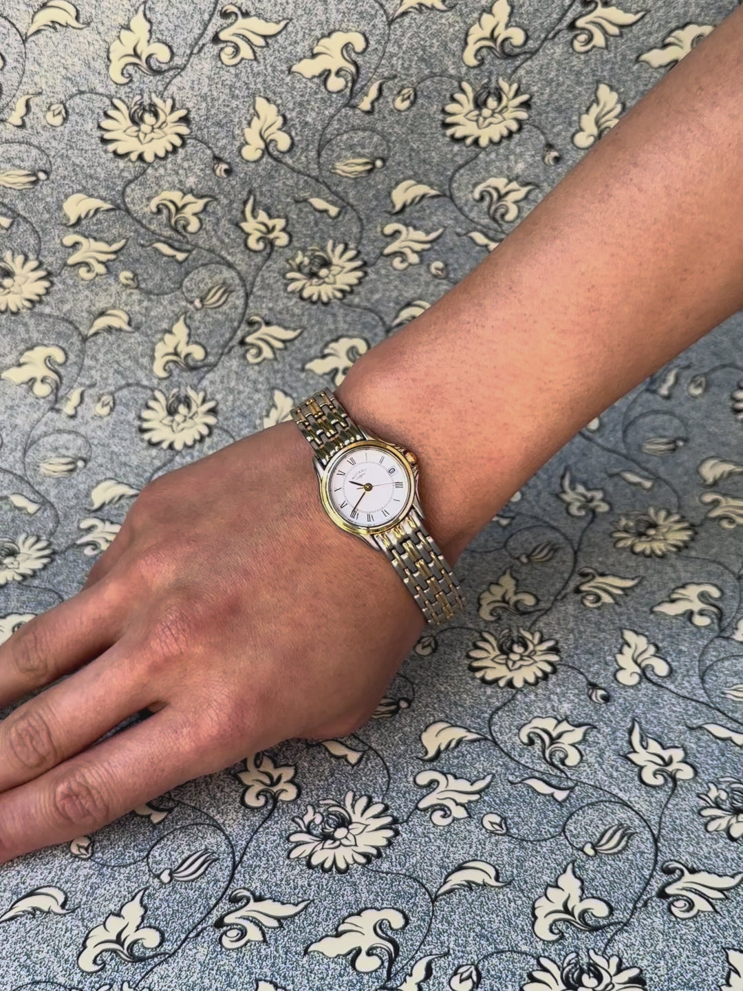 1980s Rotary two tone date window quartz watch