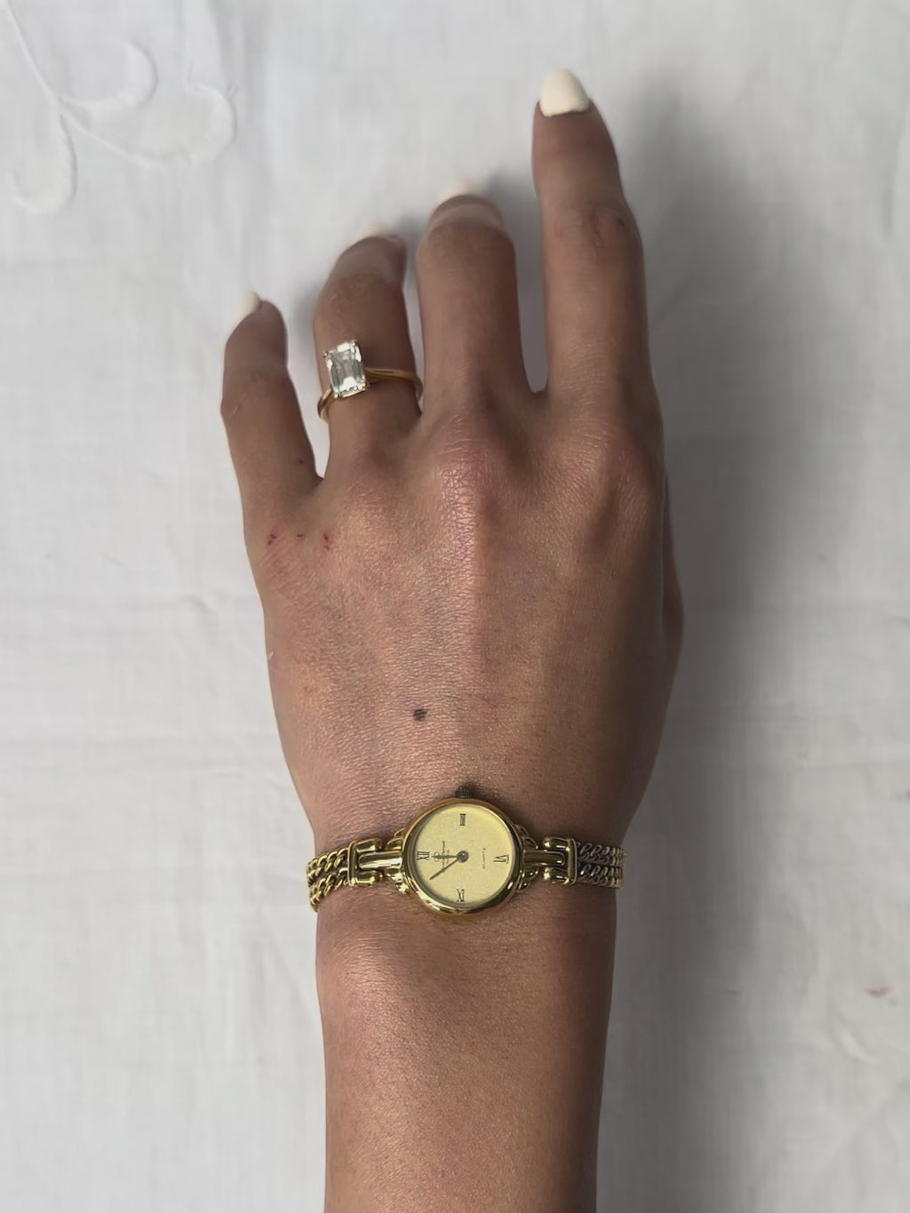 1980s Christian Bernard gold tone chain bracelet quartz watch