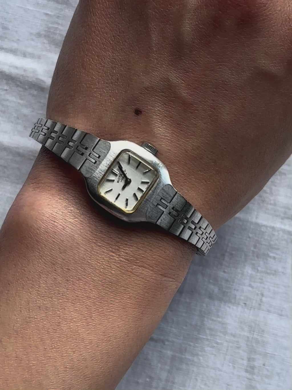1970s Rotary silver-plated minimal mechanical watch