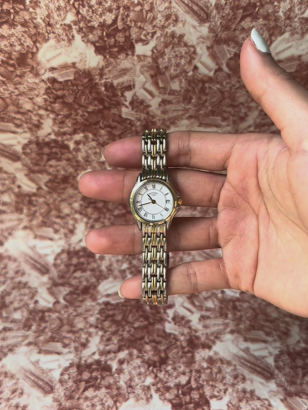 1980s Rotary two tone date window quartz watch