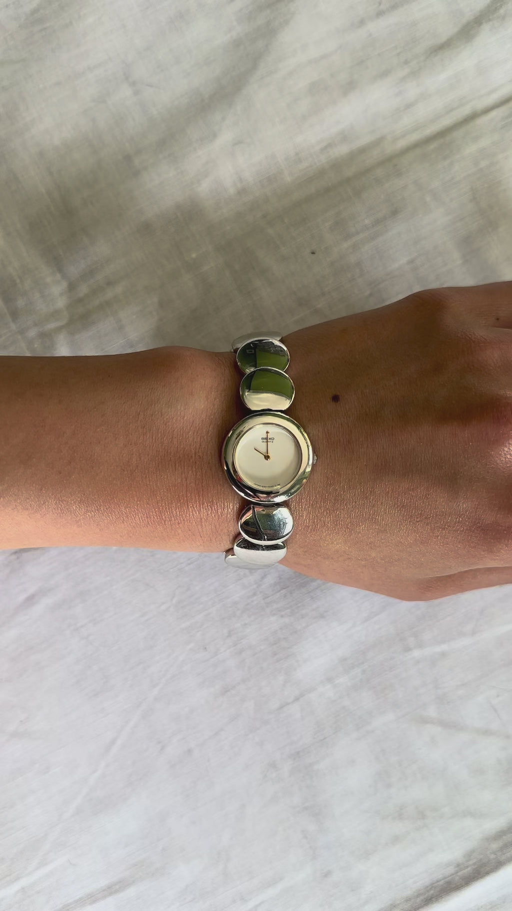 1980s Seiko mirror disc quartz watch