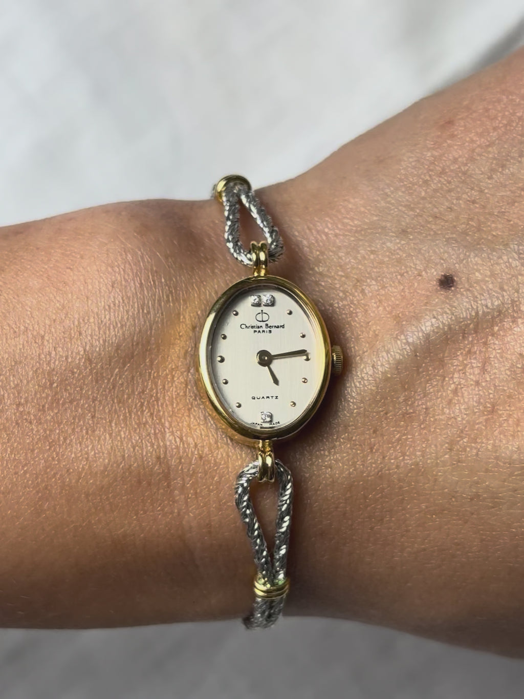 1980s rare Christian Bernard diamond two-tone quartz watch