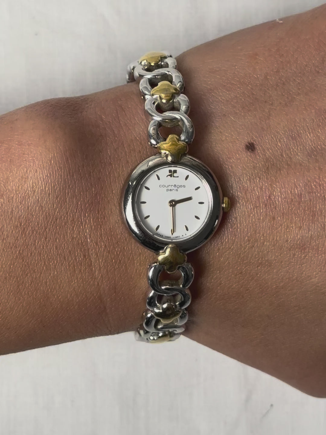 1980s Courreges two-tone quartz watch