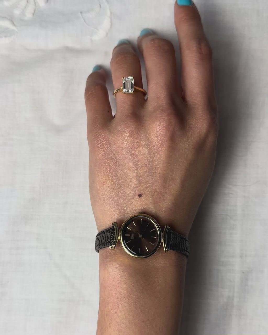 1980s Seiko brown sunburst quartz watch