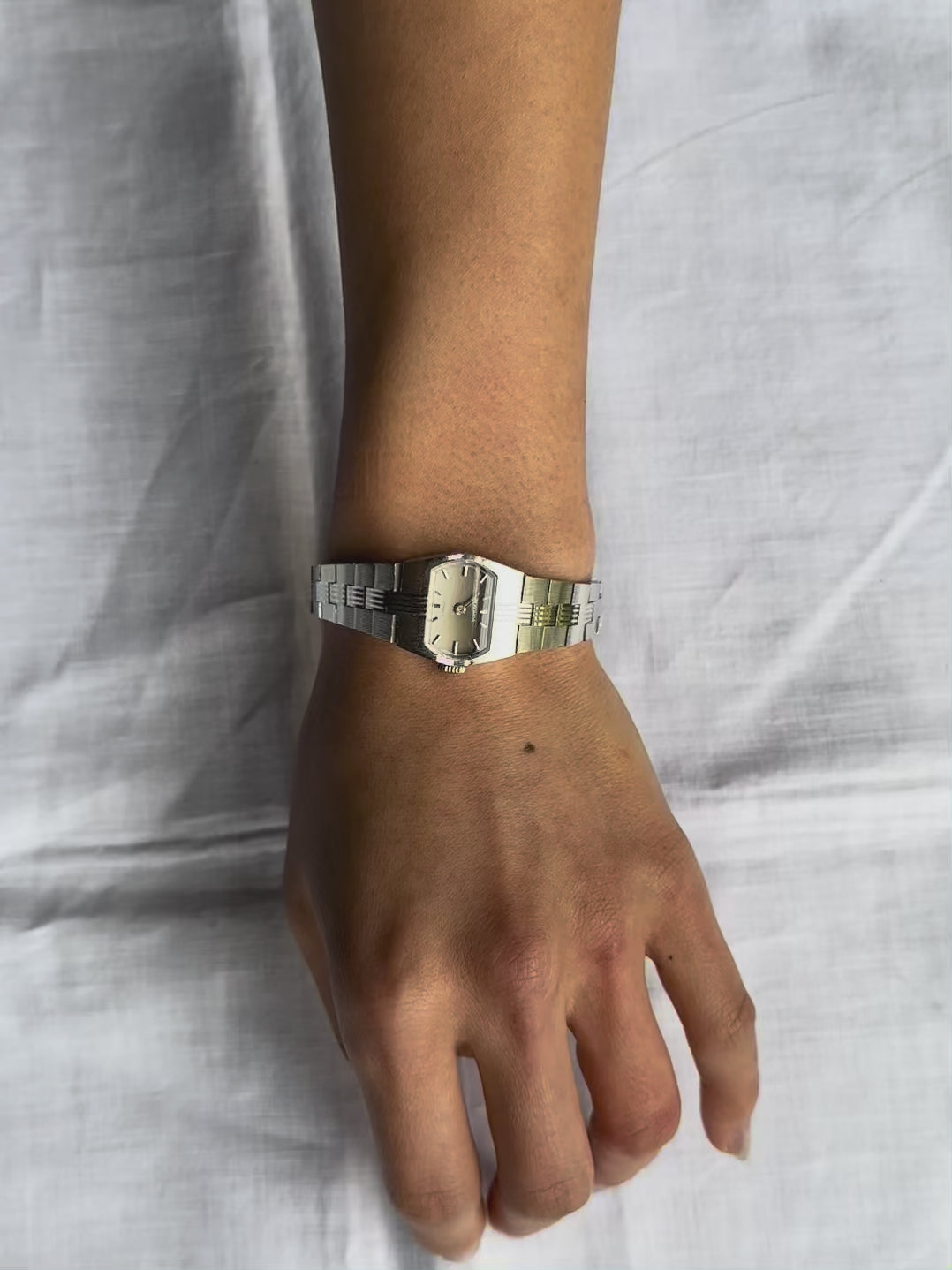 1970s Sekonda Grey Ombré Dial Stainless Steel Mechanical Watch