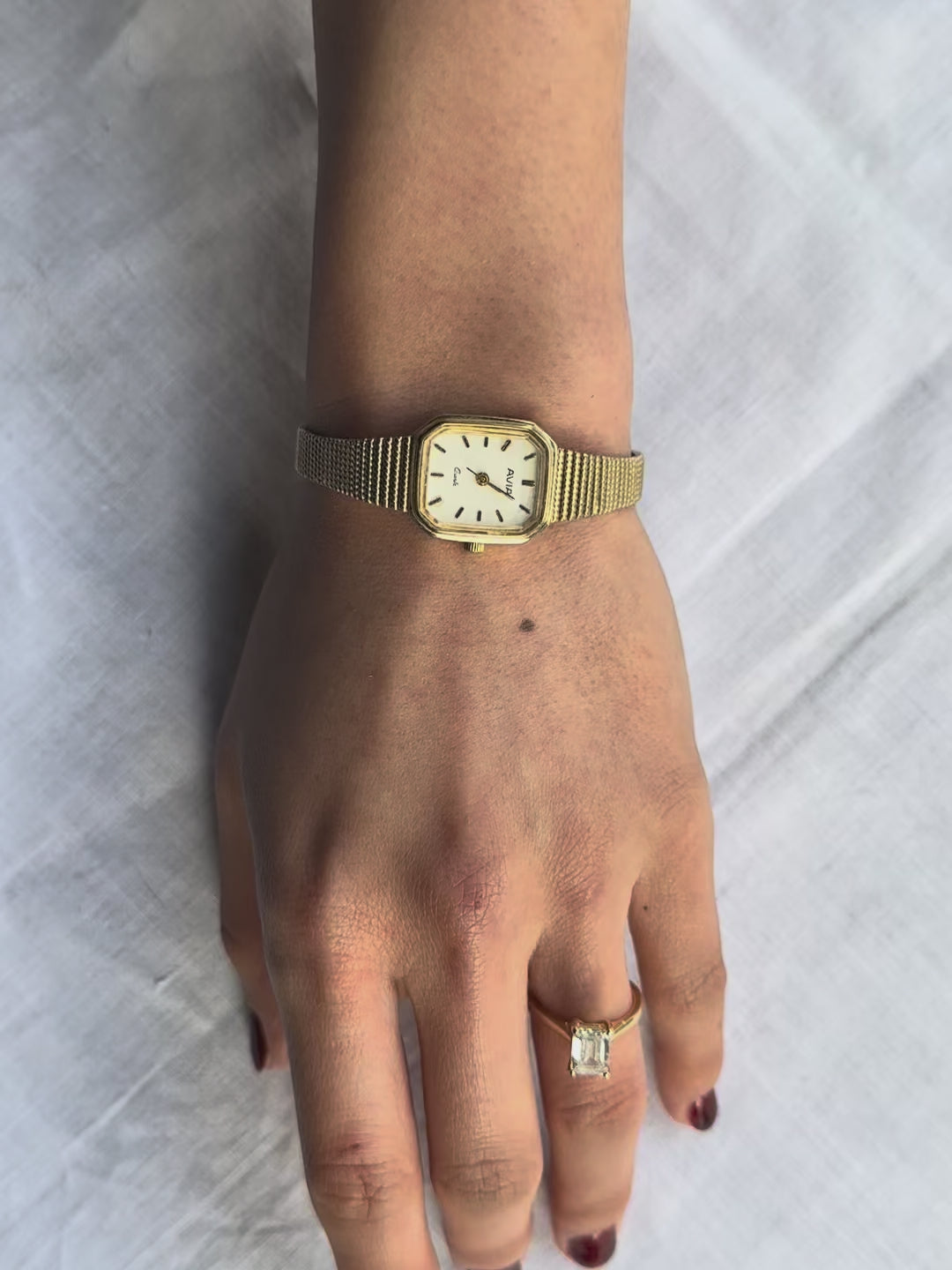 1980s Avia Octagon Gold-Plated Quartz Watch