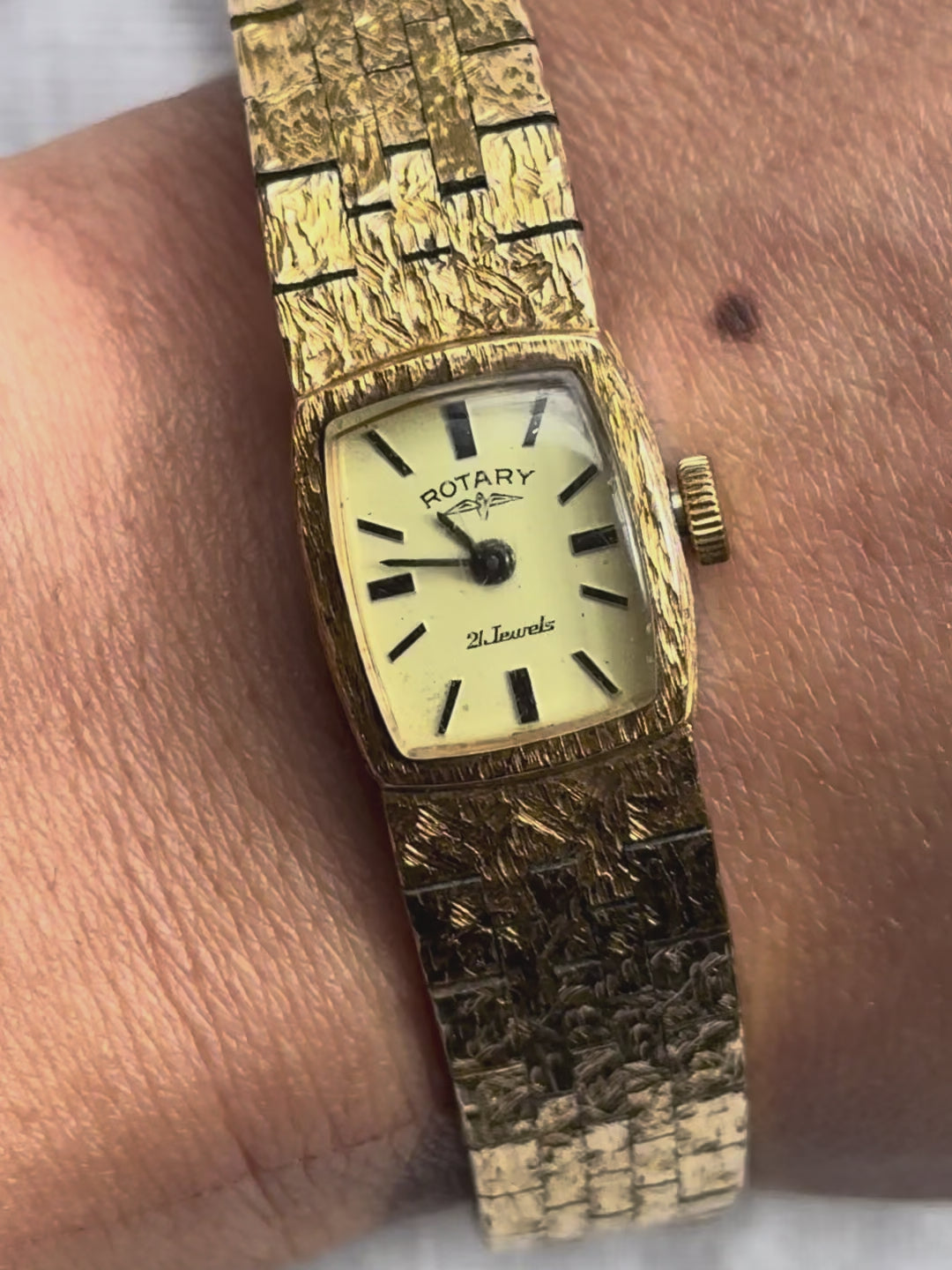 1970s Rotary Gold-Plated 21 Jewels Mechanical Watch