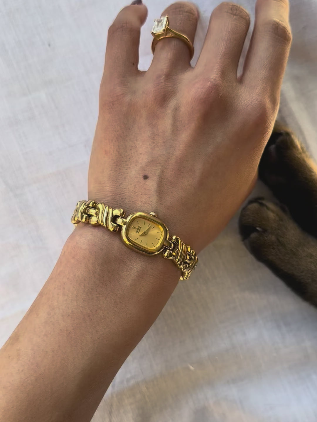 1980s Seiko Twist-Link Gold-Plated Quartz Watch