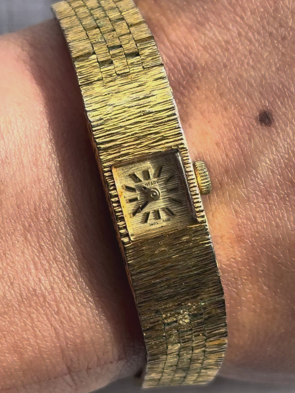 1970s Rotary Gold-Plated Mini Dial Mechanical Watch