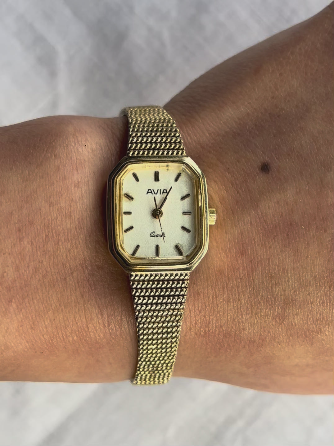 1980s Avia Octagon Gold-Plated Quartz Watch
