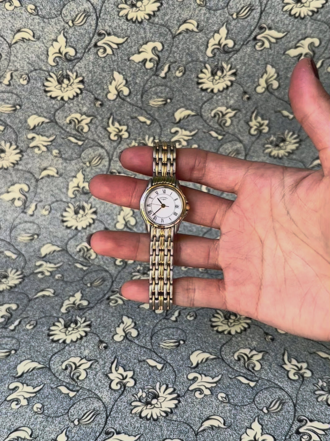 1980s Rotary two tone date window quartz watch