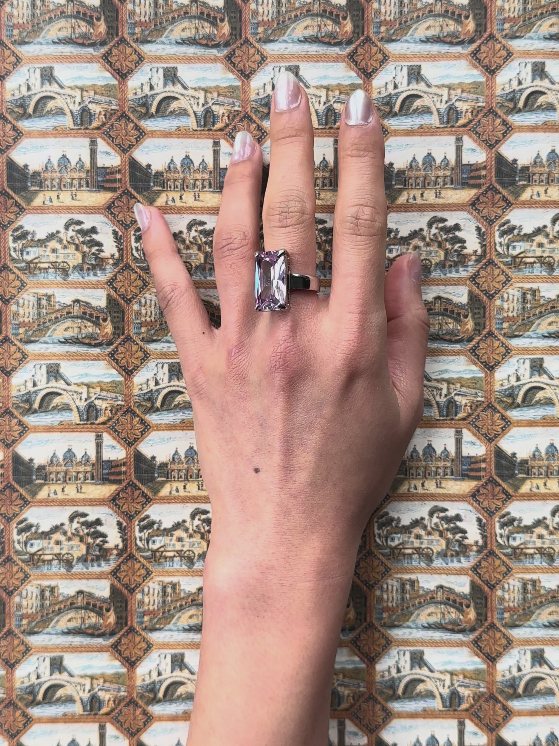 Vintage Baguette Lilac Stone Ring