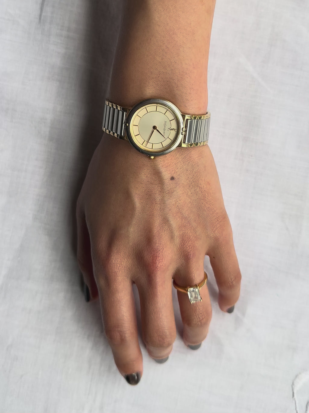 1980s YSL Two-tone Quartz Watch