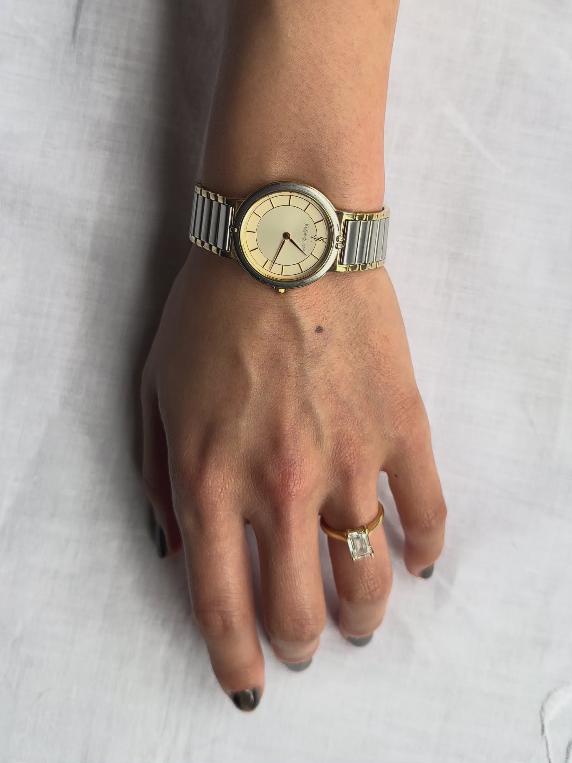 1980s YSL Two-tone Quartz Watch