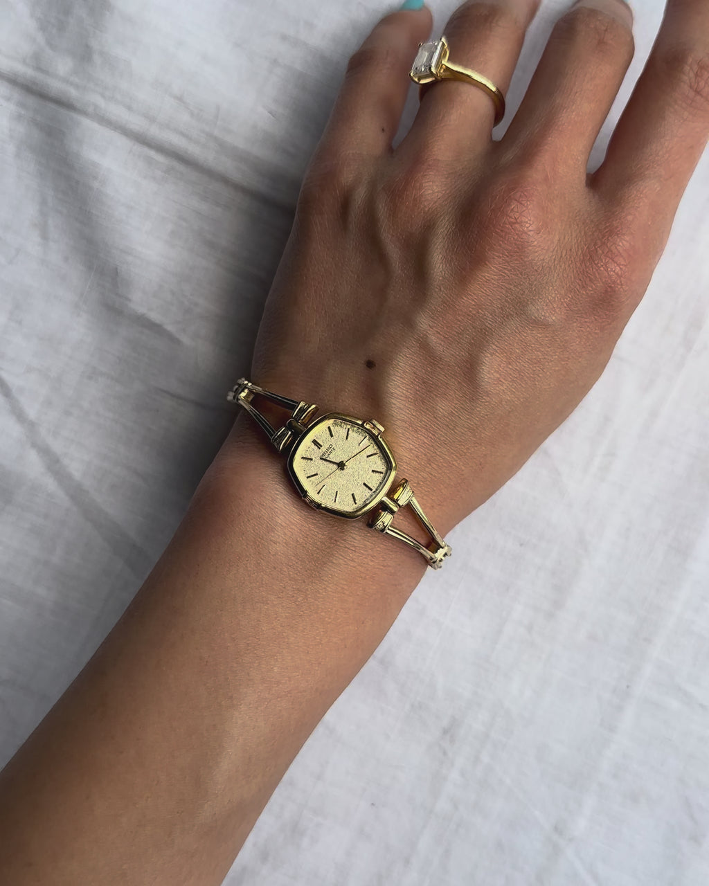 1980s Seiko gold-plated hexagon quartz watch