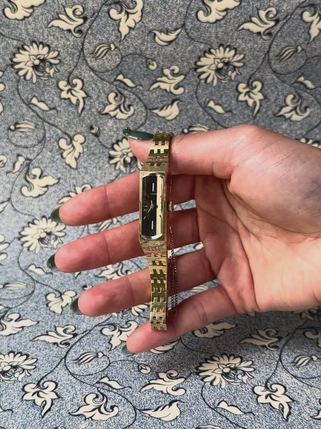 1970s Seiko mirror dial gold-plated mechanical watch
