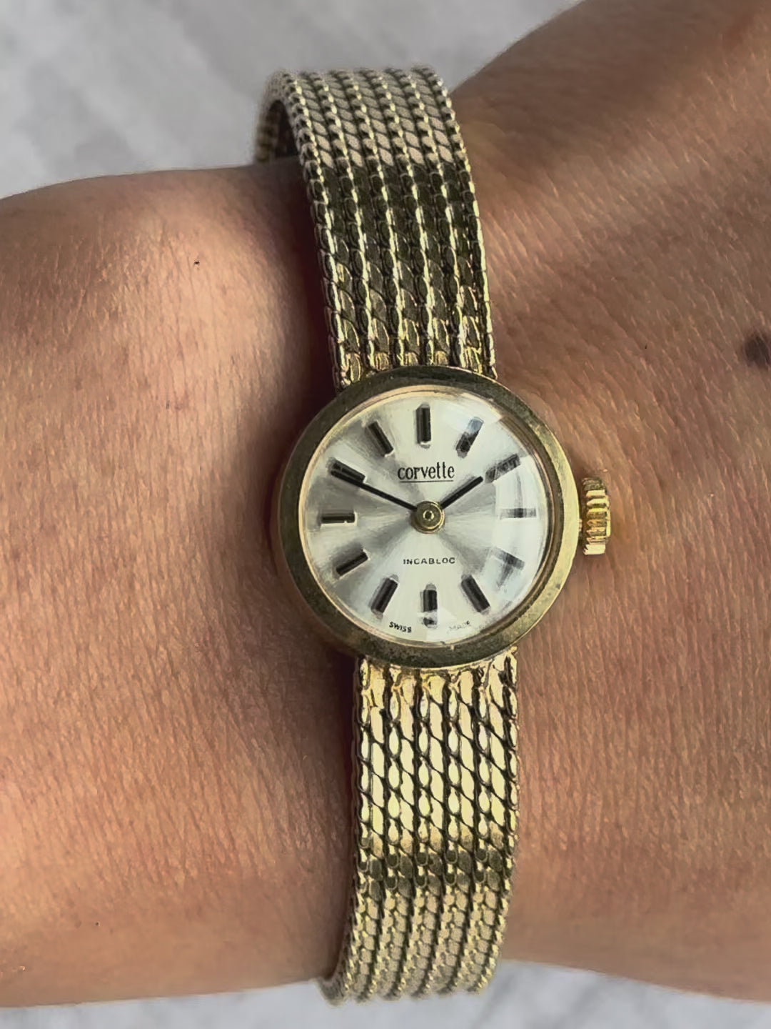 1970s Corvette Gold-Plated Mechanical Watch