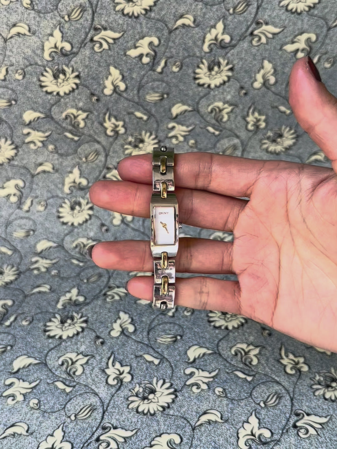 1980s DKNY two-tone quartz watch